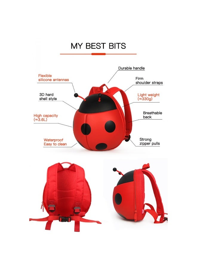 Supercute 3D Backpack Lady Bug Design Red Color - Image 2